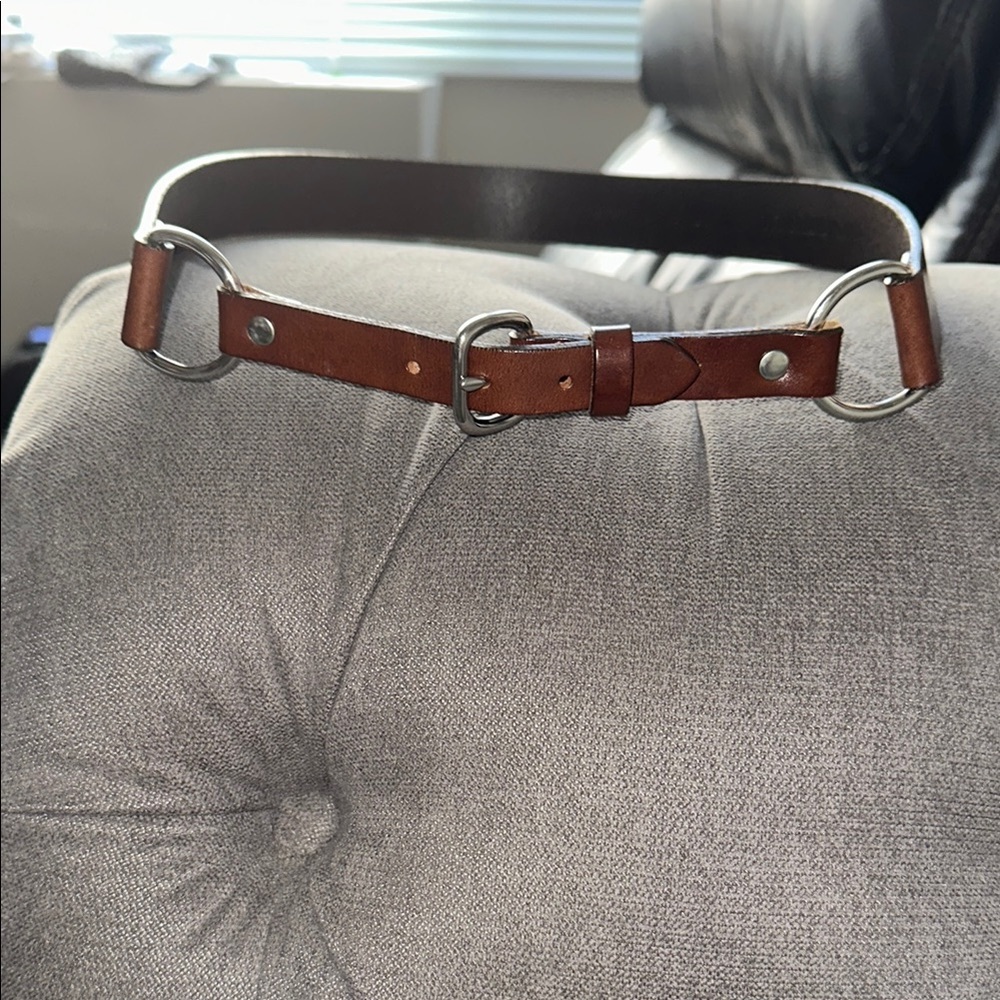 Banana republic brown belt with silver buckles